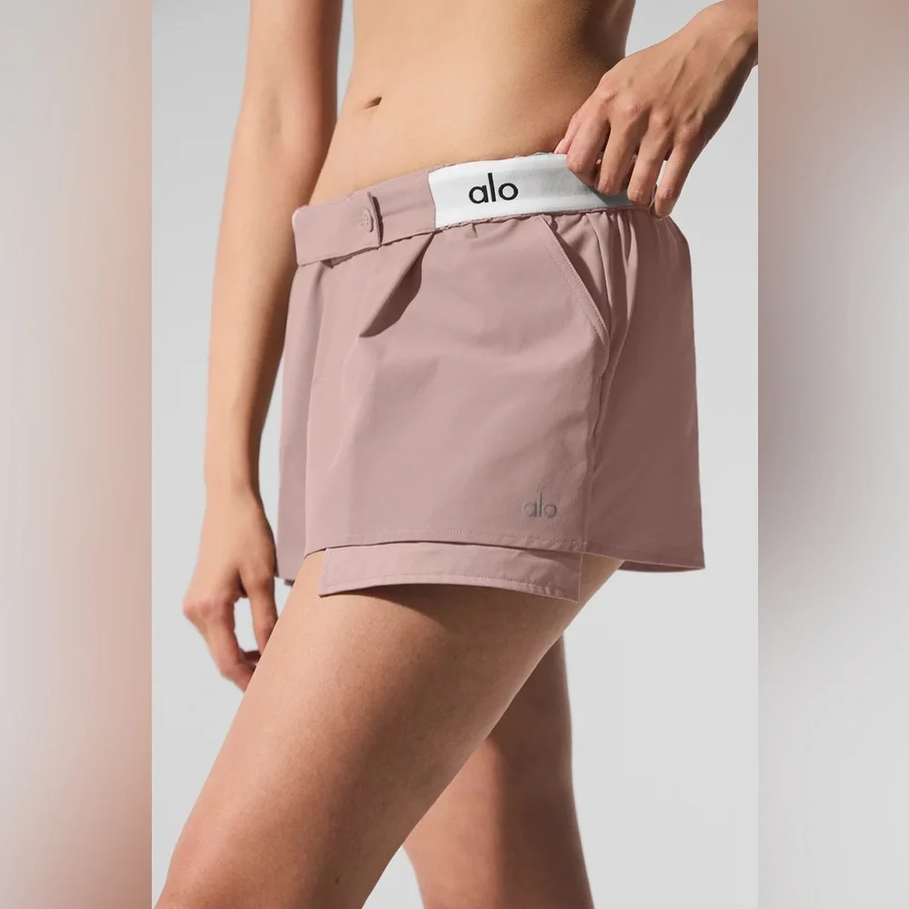 Alo Yoga Flip It Mini Skort Taupe XS